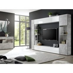Vente-unique Mur TV SIRIUS Avec Rangements - Coloris : Blanc Laqué Et Béton 9 Vente-unique Mur TV SIRIUS Avec Rangements - Coloris : Blanc Laqué Et Béton -Vente-unique shop mur tv sirius avec rangements coloris blanc laque et beton 8780225 22685667 1140x1140