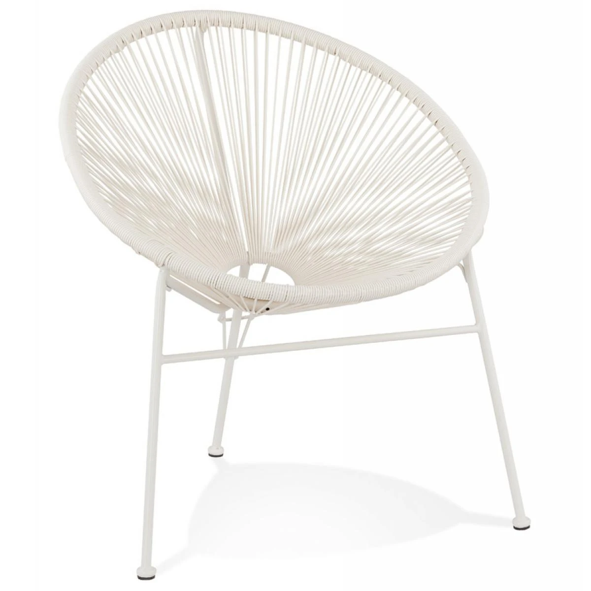 Alterego Fauteuil Lounge 'TIKI' Rond Blanc Intérieur / Extérieur 3 Alterego Fauteuil Lounge 'TIKI' Rond Blanc Intérieur / Extérieur