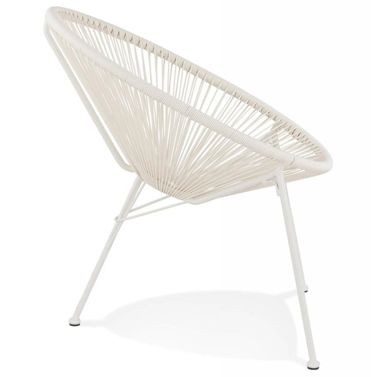 Alterego Fauteuil Lounge 'TIKI' Rond Blanc Intérieur / Extérieur 6 Alterego Fauteuil Lounge 'TIKI' Rond Blanc Intérieur / Extérieur – Image 4