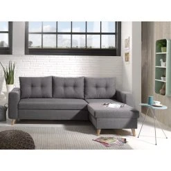 Vente-unique shop -Vente-unique shop nordic canape scandinave d angle reversible convertible gris fonce 1