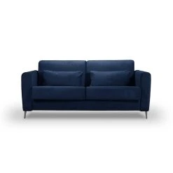 Lisa Design Canapé Droit Convertible 3 Places OWEN - Velours Bleu Nuit -Vente-unique shop owen canape 3 places convertible ouverture express couchage quotidien velours 4