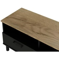 CSTORE OXFORD Meuble TV Décor Noir Et Chêne - Style Industriel - L 158 X P ... -Vente-unique shop oxford meuble tv decor noir et chene style industriel l 158 x p 40 x h 47 cm 10964456 28641060 1140x1140