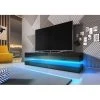 VIVALDI Meuble TV - FLY - 140 Cm - Noir/noir Brillant - Avec LED - Sty... -Vente-unique shop oyhpxjx