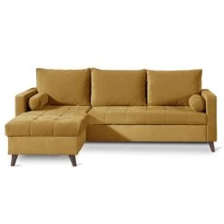 Bestmobilier POLAR - Canapé D'angle Réversible Convertible - En Velours Au Design... -Vente-unique shop polar canape d angle reversible convertible en velours au design scandinave 4 places 4