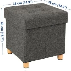 HELLOSHOP26 Pouf Coffre De Rangement Gain De Place 38 X 38 X 40 Cm Boîte Tabouret... -Vente-unique shop pouf coffre de rangement gain de place 38 x 38 x 40 cm boite tabouret pliable repose pieds 40 litres grise foncee 120000425 12690916 34082874 1140x1140