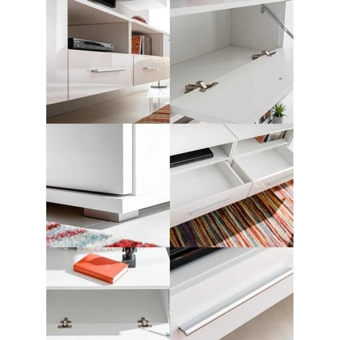 Dusine Salon Laqué Et Entièrement Suspendu Moderne EVORA Gris 4 Dusine Salon Laqué Et Entièrement Suspendu Moderne EVORA Gris – Image 2