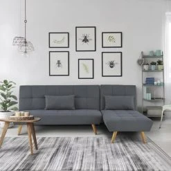 CSTORE SANDRO Canapé D'angle Clic-Clac Réversible Scandinave 3 Places - Tis... -Vente-unique shop sandro canape dangle clic clac reversible scandinave 3 places tissu gris fonce capitonne avec coussins l 224 x p 86 x h 136 cm 11511194 30142860 1140x1140
