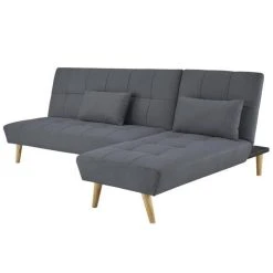 CSTORE SANDRO Canapé D'angle Clic-Clac Réversible Scandinave 3 Places - Tis... -Vente-unique shop sandro canape dangle clic clac reversible scandinave 3 places tissu gris fonce capitonne avec coussins l 224 x p 86 x h 136 cm 11511194 30142862 1140x1140