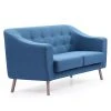 MENZZO Canapé 2 Places Sanson Tissu Bleu -Vente-unique shop sanson 11062 bleu biais