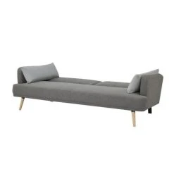 SANS MARQUE SELENA Clic Clac - Tissu Gris - Pieds Bois Naturel - L 214 X P 90 X H ... -Vente-unique shop selena clic clac tissu gris pieds bois naturel l 214 x p 90 x h 82 cm 7699438 23225723 1140x1140