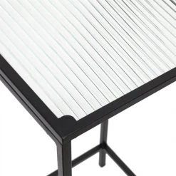 The Home Deco Factory Sellette Plateau En Verre Texturé Rosa. -Vente-unique shop sellette design en verre et metal rosa 70cm noir 10034094 25810454 1140x1140