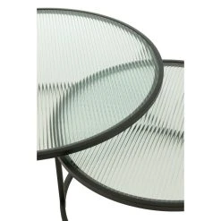 Inside 75 Set De 2 Tables Basses RENTIA Verre Gaufré / Métal -Vente-unique shop set de 2 tables basses rentia verre gaufre metal 13669260 37655138 1140x1140