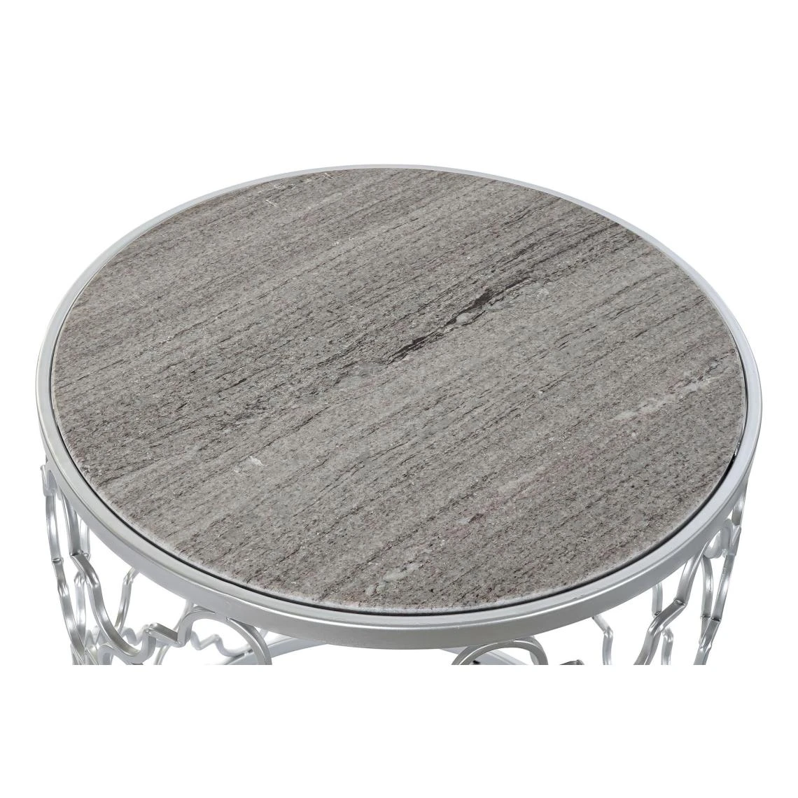 Pegane Set De 2 Tables D'appoints En Marbre Et Métal 6 Pegane Set De 2 Tables D'appoints En Marbre Et Métal – Image 4