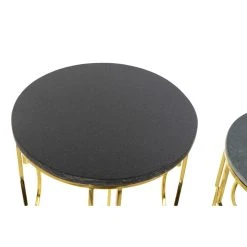 Pegane Set De 2 Tables D'appoints En Marbre Et Métal Coloris Noir Doré -Vente-unique shop set de 2 tables dappoints en marbre et metal coloris noir dore 13517128 37047348 1140x1140