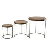 MACABANE Set De 3 Tables D'appoint Gigogne Bois De Teck Recyclé Et Métal - SI...