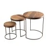 MES Set De 3 Tables D'appoint Rondes Gigogne En Teck Recyclé - APPOLINE