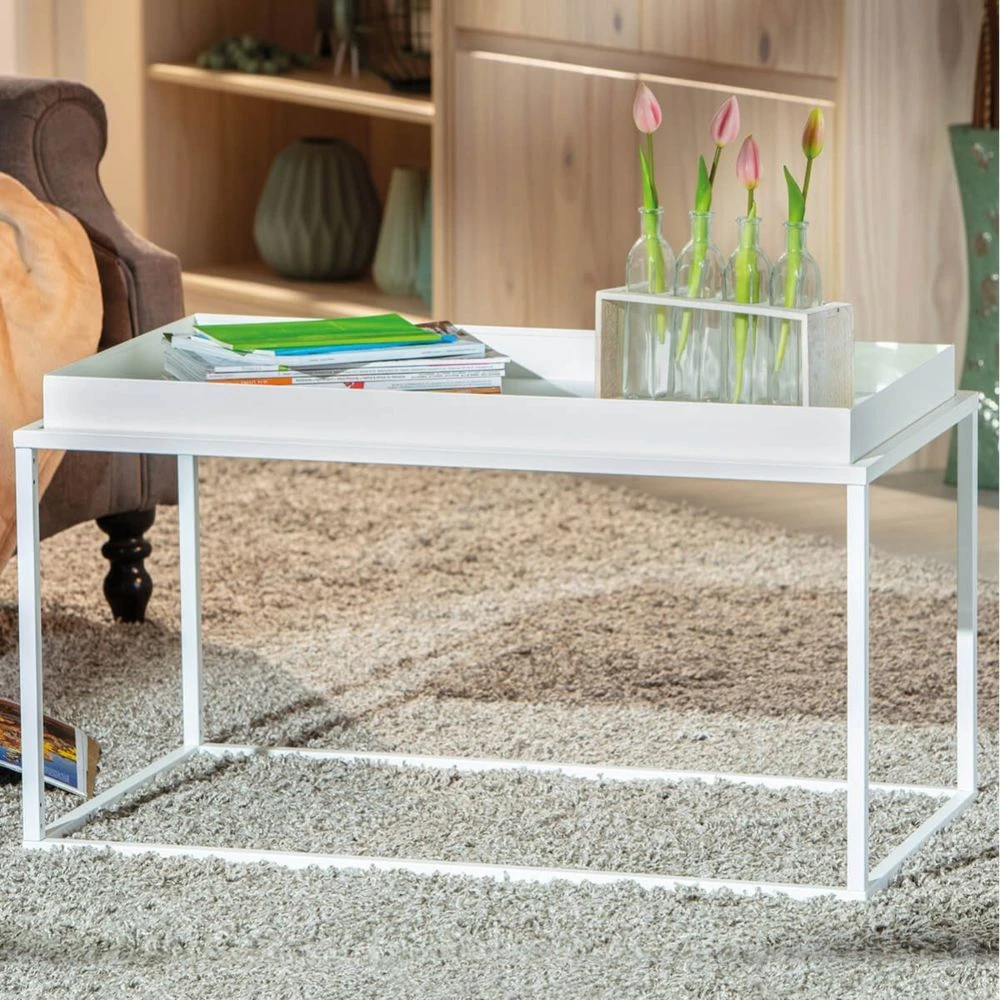 Altobuy Stacio - Table Basse Rectangulaire Métallique Blanche 6 Altobuy Stacio - Table Basse Rectangulaire Métallique Blanche – Image 4