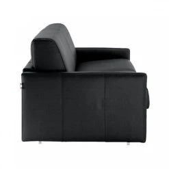 Inside 75 Canapé Lit Rapido SUN ELITE Cuir éco Noir Sommier Lattes 140cm Assis... -Vente-unique shop sun elite canape rapido cuir noir 4