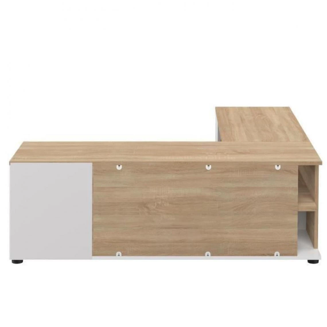 Meuble TV ANGLE 130 - Blanc Et Chêne Naturel - TEMAHOME 7 Meuble TV ANGLE 130 - Blanc Et Chêne Naturel - TEMAHOME – Image 5