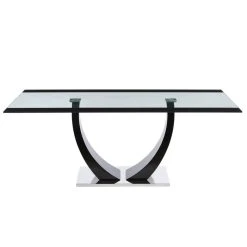 Vente-unique Table à Manger 8 Couverts En MDF, Verre Trempé Et Acier Inoxydable -... -Vente-unique shop table a manger 8 couverts en mdf verre trempe et acier inoxydable noir mezzo ii 13959474 38679126 1140x1140