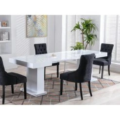 Vente-unique Table à Manger Extensible 4 à 10 Couverts En MDF - Blanc Laqué - MI... -Vente-unique shop table a manger extensible 4 a 10 couverts en mdf blanc laque miroslav 13851634 38411196 1140x1140