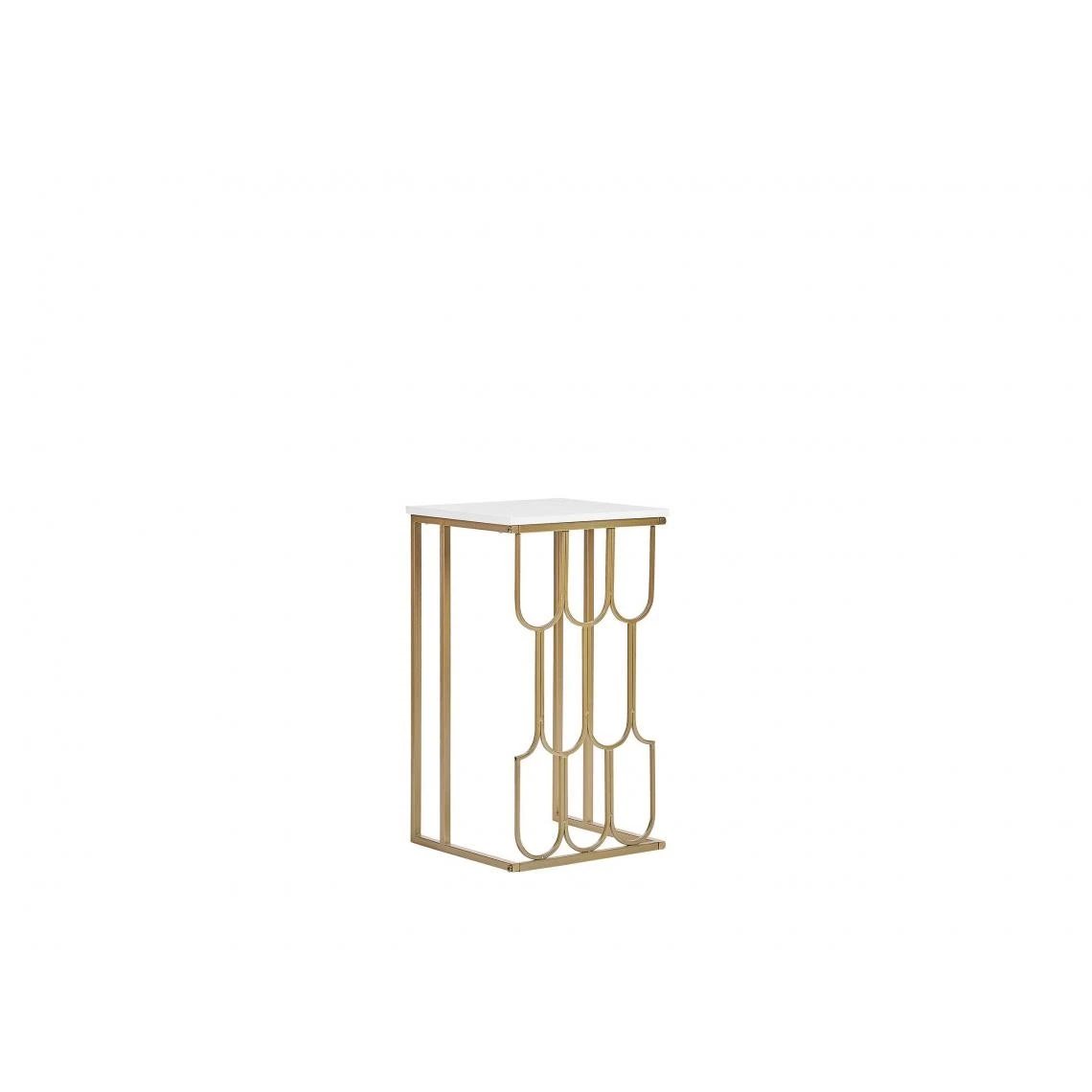 Beliani Table Appoint Effet Marbre Blanc / Doré PANDALE 4 Beliani Table Appoint Effet Marbre Blanc / Doré PANDALE – Image 2