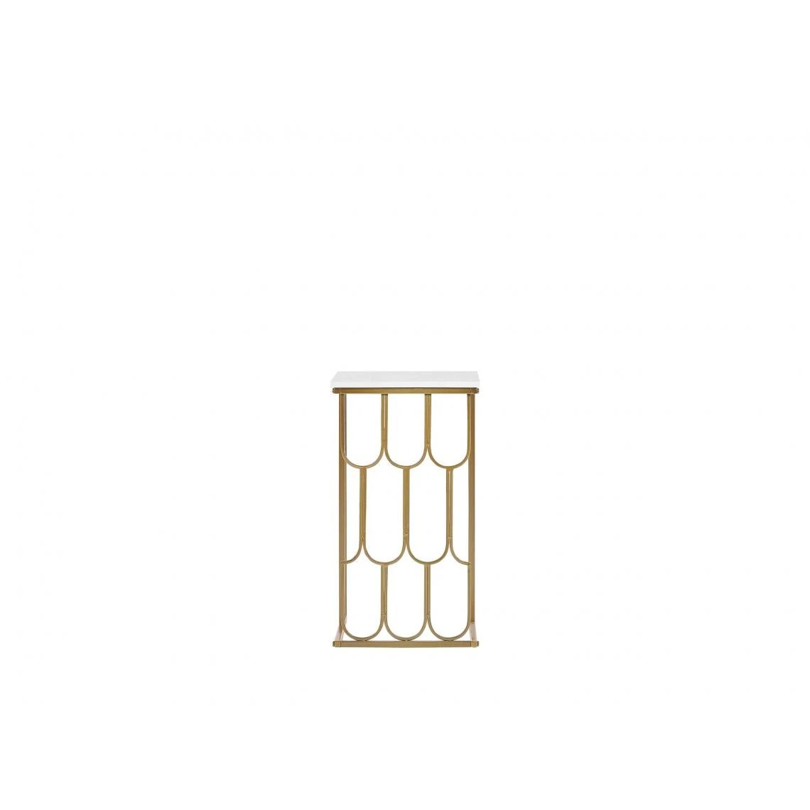 Beliani Table Appoint Effet Marbre Blanc / Doré PANDALE 7 Beliani Table Appoint Effet Marbre Blanc / Doré PANDALE – Image 5