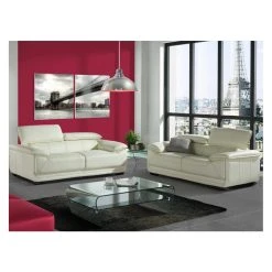 Marque Generique Table Basse KELLY - Verre Trempé - Tablette Noire Laquée -Vente-unique shop table basse 239081