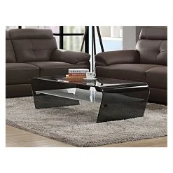 Marque Generique Table Basse KELLY - Verre Trempé Noir - Tablette Blanche Laquée 11 Marque Generique Table Basse KELLY - Verre Trempé Noir - Tablette Blanche Laquée -Vente-unique shop table basse 305855