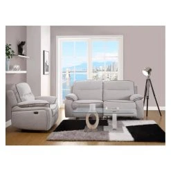 Marque Generique Table Basse AYANE - Verre Trempé Et MDF - Chêne & Blanc -Vente-unique shop table basse 310241