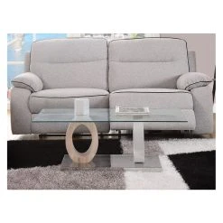 Marque Generique Table Basse AYANE - Verre Trempé Et MDF - Chêne & Blanc -Vente-unique shop table basse 310243