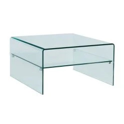Marque Generique Table Basse Carrée STILEOS - Double Plateau - Verre Trempé -Vente-unique shop table basse 320437