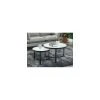 Marque Generique Tables Basses Gigognes JOHANNE - Verre Trempé Blanc & Métal Noir