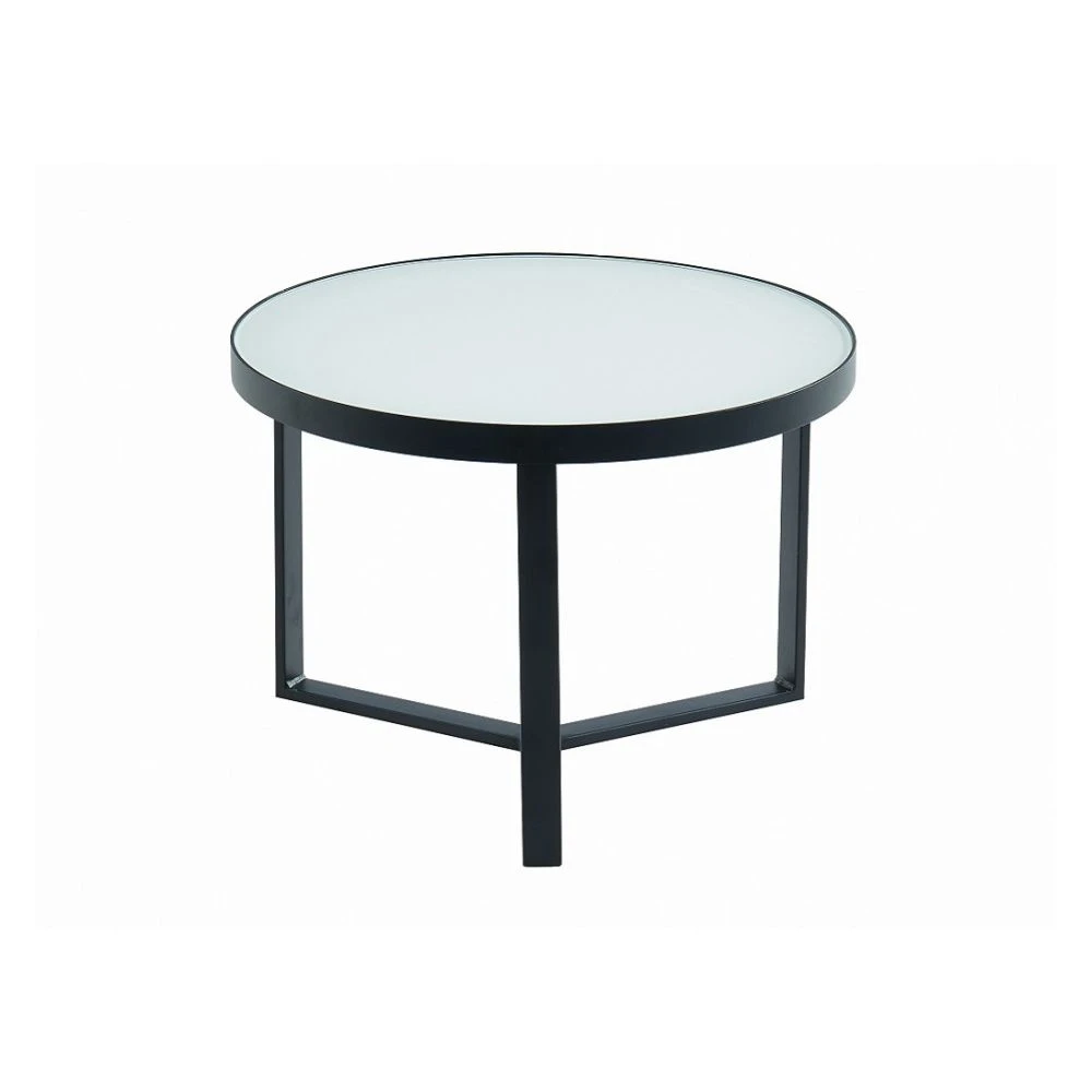 Marque Generique Tables Basses Gigognes JOHANNE - Verre Trempé Blanc & Métal Noir 6 Marque Generique Tables Basses Gigognes JOHANNE - Verre Trempé Blanc & Métal Noir – Image 4