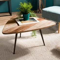 MES Table Basse 75,5x70x40 Cm En Teck Recyclé Et Métal - APPOLINE