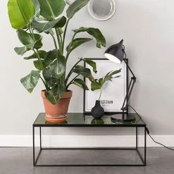 MES Table Basse 93x43x36 Cm Avec Plateau En Carreaux De Céramique Verte