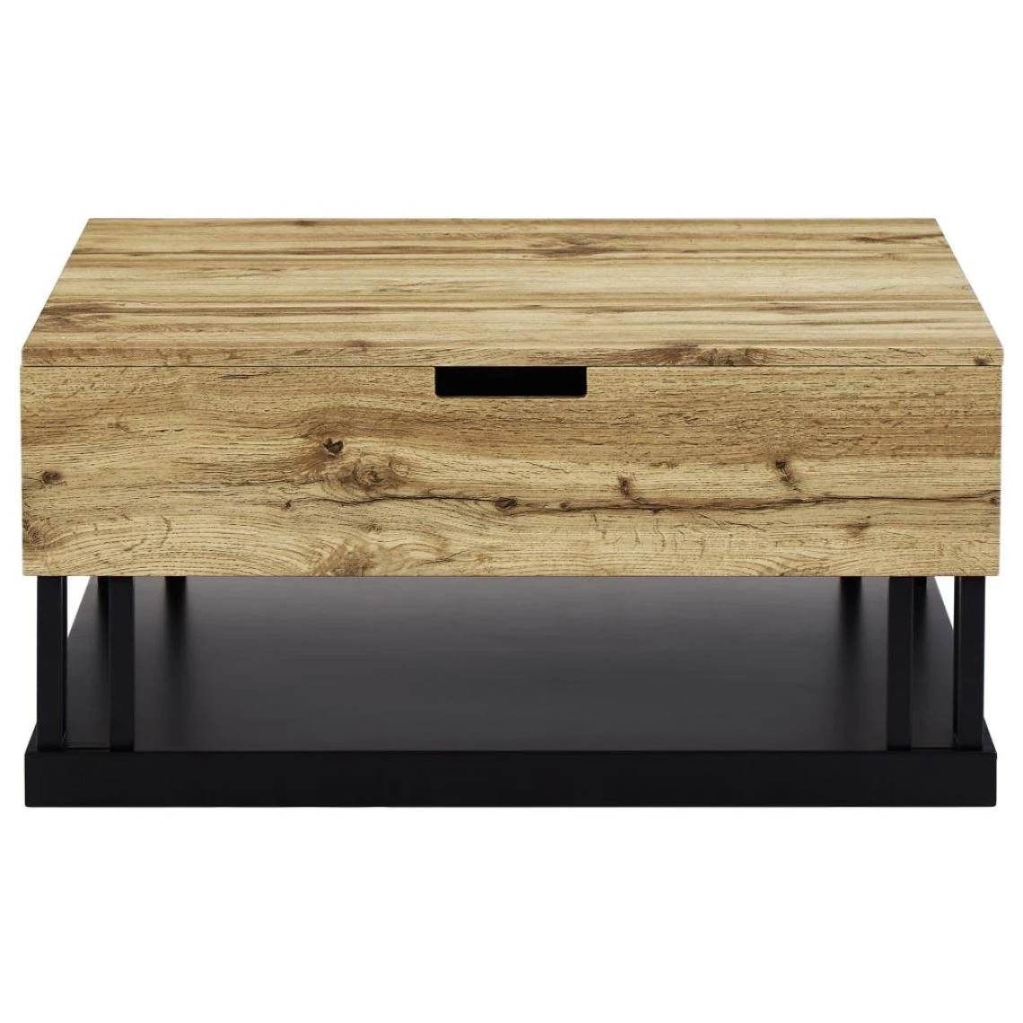 Vente-unique Table Basse Avec 2 Plateaux Relevables - MDF Et Acier - Naturel Et Noi... 6 Vente-unique Table Basse Avec 2 Plateaux Relevables - MDF Et Acier - Naturel Et Noi... – Image 4