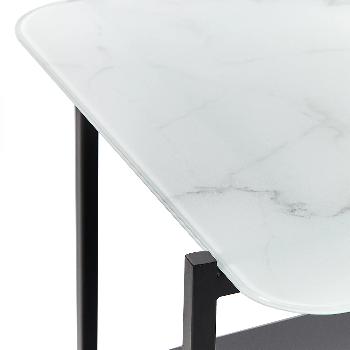 Beliani Table Basse Avec étagère Effet Marbre Blanc Et Noir GLOSTER 6 Beliani Table Basse Avec étagère Effet Marbre Blanc Et Noir GLOSTER – Image 4