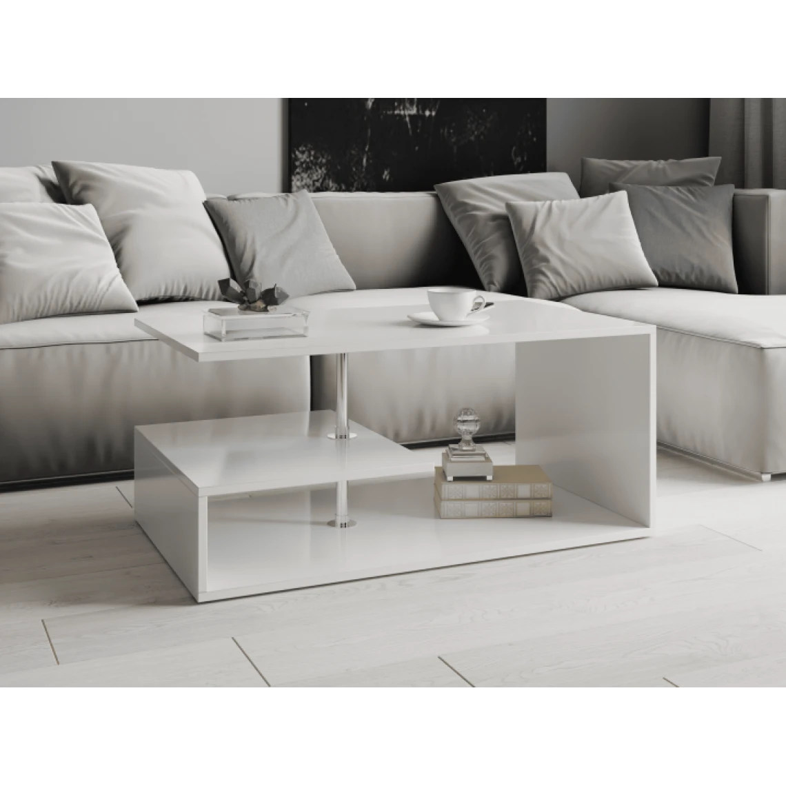 MPC Table Basse Blanche 41 X 91 X 52,6 Cm (hxlxp) 3 MPC Table Basse Blanche 41 X 91 X 52,6 Cm (hxlxp)