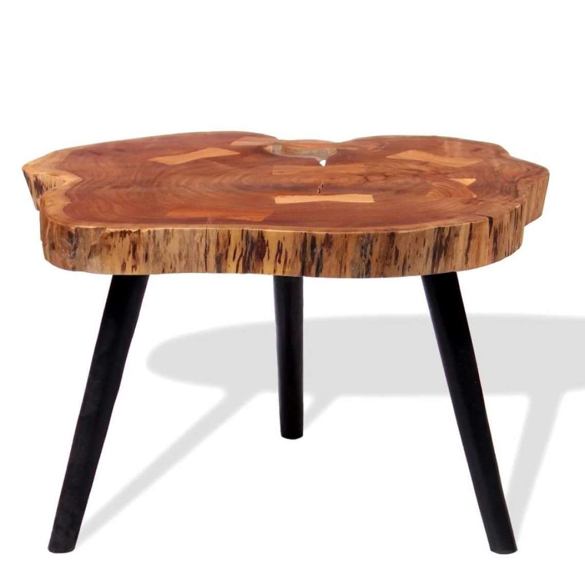 SANS MARQUE Table Basse Bois D'acacia Massif (55-60) X 40 Cm - Brun 5 SANS MARQUE Table Basse Bois D'acacia Massif (55-60) X 40 Cm - Brun – Image 3