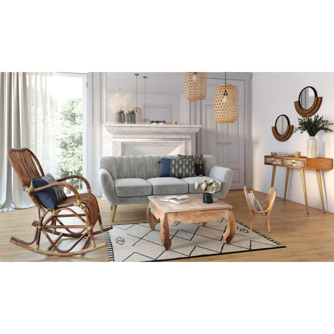 3S. X Home Table Basse Carrée En Bois Naturel KABAENA 4 3S. X Home Table Basse Carrée En Bois Naturel KABAENA – Image 2