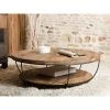 MACABANE Table Basse En Teck Double Plateau Noir QUILA -Vente-unique shop table basse coque noire double plateau 100 x 100 cm