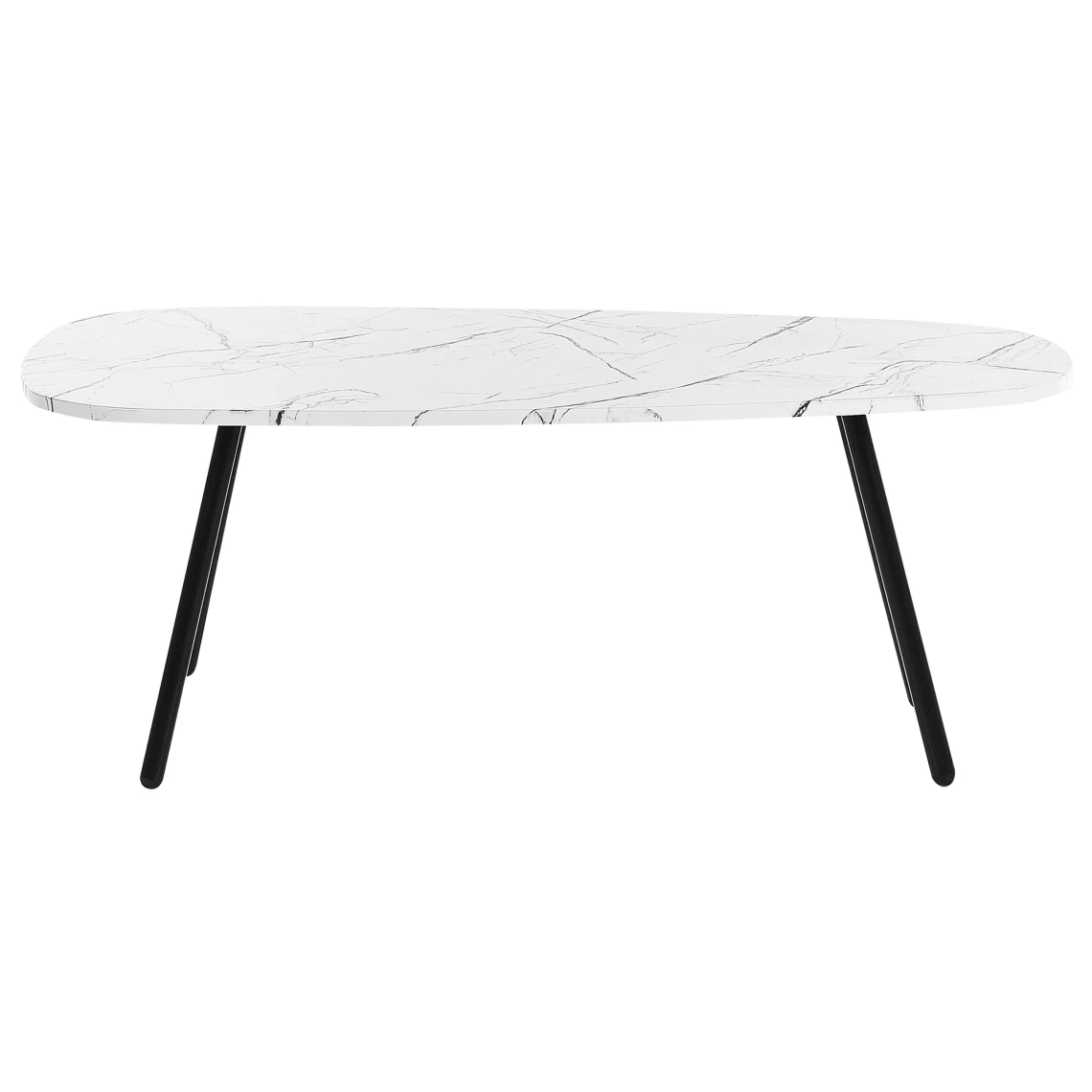 Beliani Table Basse Effet Marbre Blanc Et Noir BIDDLE 5 Beliani Table Basse Effet Marbre Blanc Et Noir BIDDLE – Image 3
