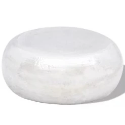 SANS MARQUE Table Basse En Aluminium Martelé Argentée - Argent