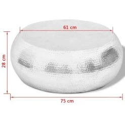 SANS MARQUE Table Basse En Aluminium Martelé Argentée - Argent -Vente-unique shop table basse en aluminium martele argentee argent 11699466 30819460 1140x1140