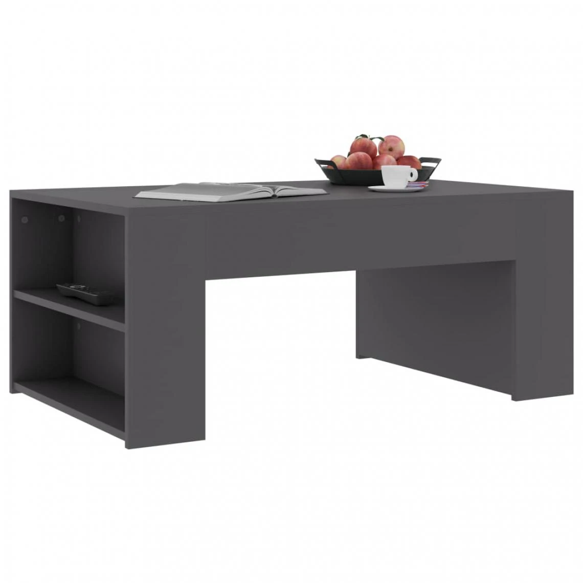 Chunhelife Table Basse Gris 100x60x42 Cm Aggloméré 5 Chunhelife Table Basse Gris 100x60x42 Cm Aggloméré – Image 3
