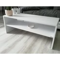 MPC Table Basse Mdf Blanc 99,6 X 40,1 X 39,8 Cm (lxhxp)