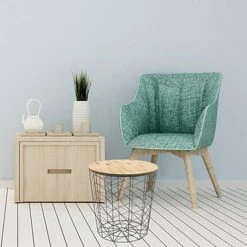 MES Table Basse Motif Chevrons Ronde 38,5 Cm En Métal Gris - VILTA