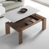 Inside 75 Table Basse Relevable Ovale SWANN 115x65cm Noyer Plateau Céramique Ar...