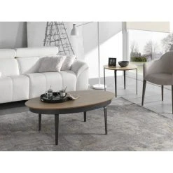 Vente-unique shop -Vente-unique shop table basse relevable ovale swing 115x65cm chene pied metal noir 11007158 28743324 1140x1140